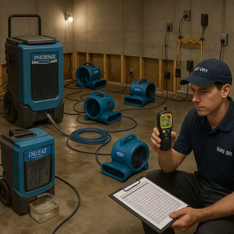 Structural Drying and Dehumidification process in Monroe County, MS